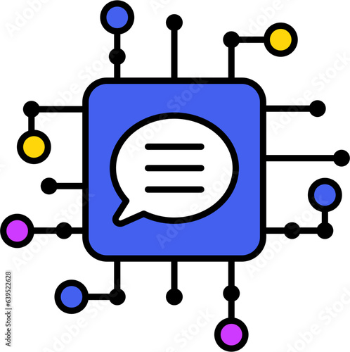 chatbot ai flat line icon