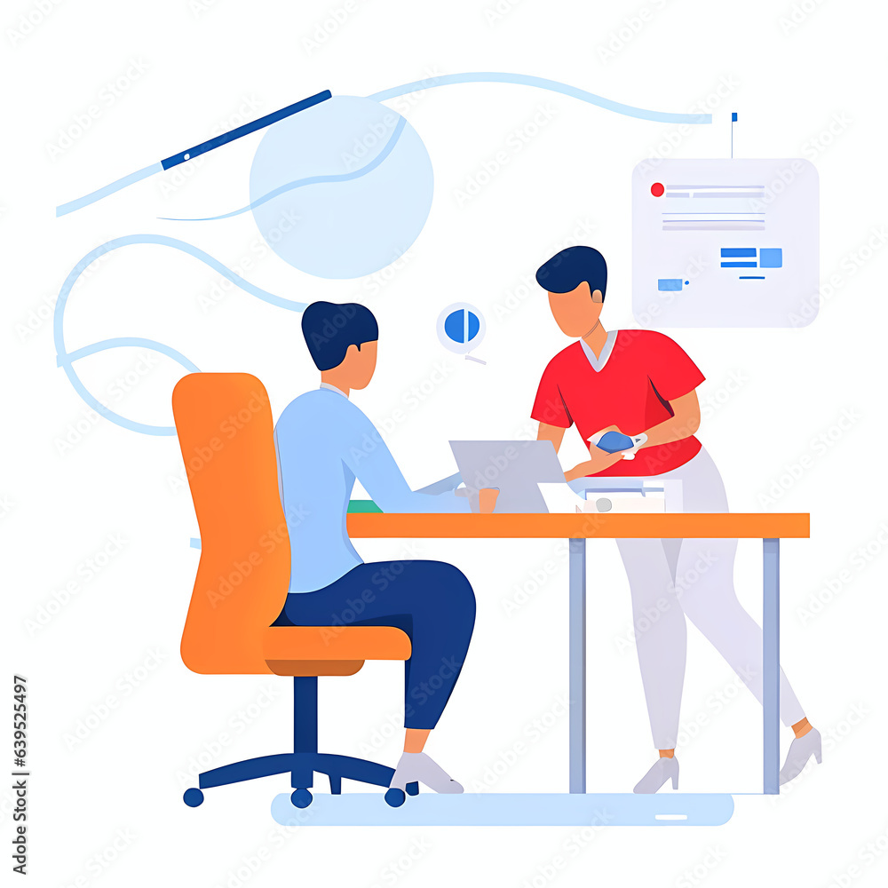 Teamwork in the office, vector illustration Teamwork in the office, vector illustration