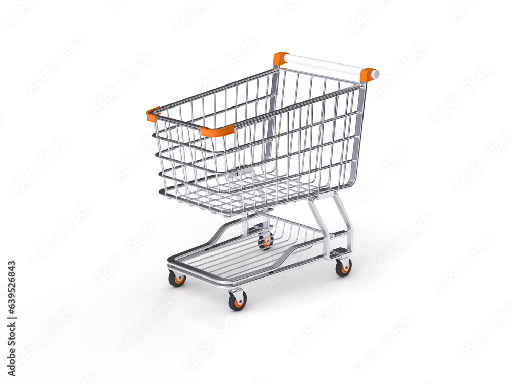 Push cart for shopping 3D render Push cart for shopping 3D render