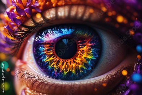 Great big colorfull iris eye Macro shot