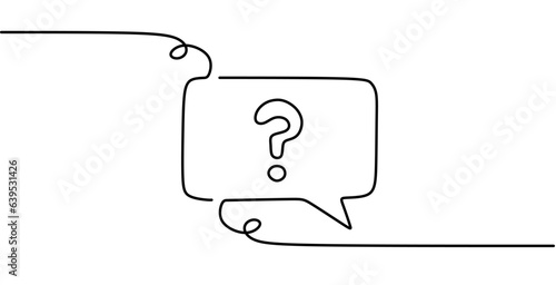 Continuous line drawing. Speech bubbles isolated on white background For mobile app and social media. Vector illustration. One line drawing.