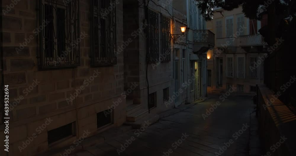 Old Town with Lanterns on a greek Island Old Town with Lanterns on a greek Island