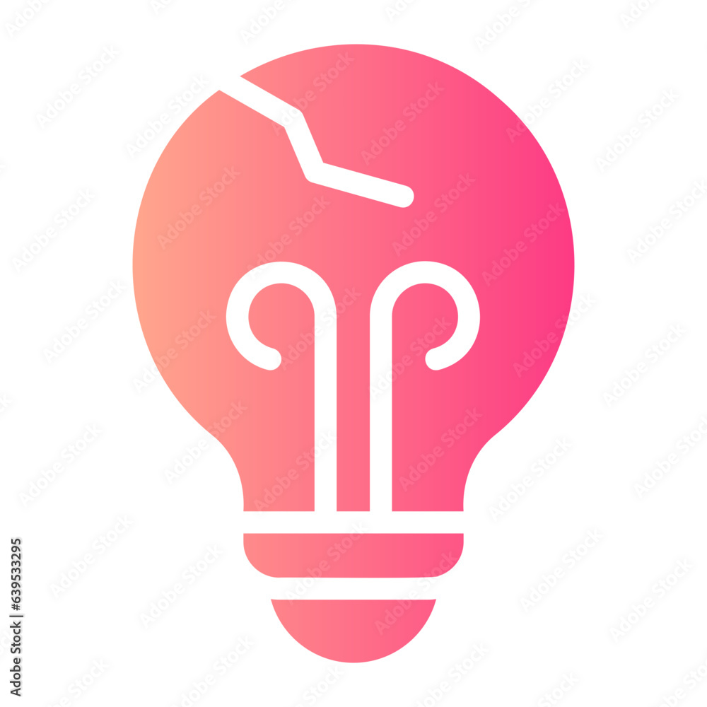 Fototapeta premium broken lamp gradient icon