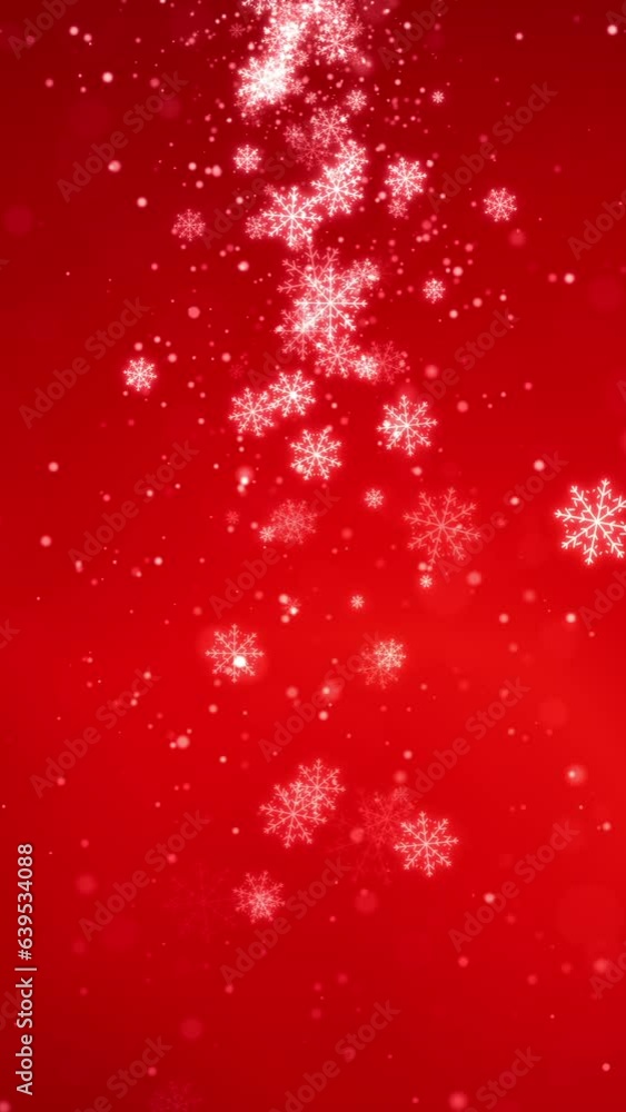 Christmas abstract snowflakes Particles Falling glitter animation. Merry Christmas winter and Happy New Year festival background.
