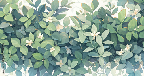 Watercolor Vintage Hoya Pattern with Complementary Colors Background