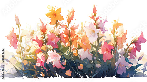 Watercolor Vintage Gladiolus Art with White Background