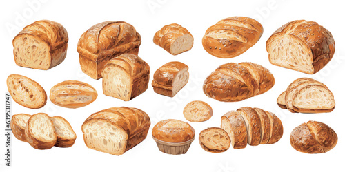 watercolor bread clipart for graphic resources