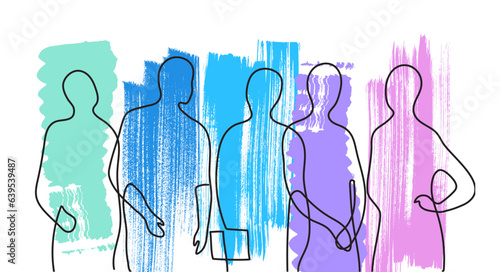 Outline silhouettes of people