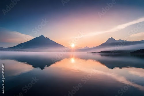 sunrise over the lake © sharoz arts 