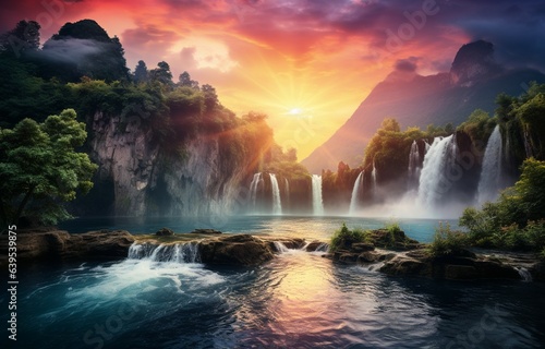 I recently came across a breathtaking scene of a waterfall nestled in the mountains. It appeared to be a colorful painting  almost resembling a picture-perfect moment. Generative AI