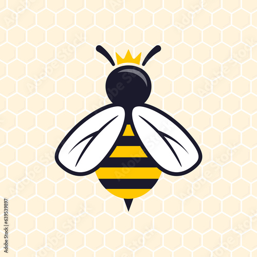Creative design of queen bee. Vector illustration on a transparent background.