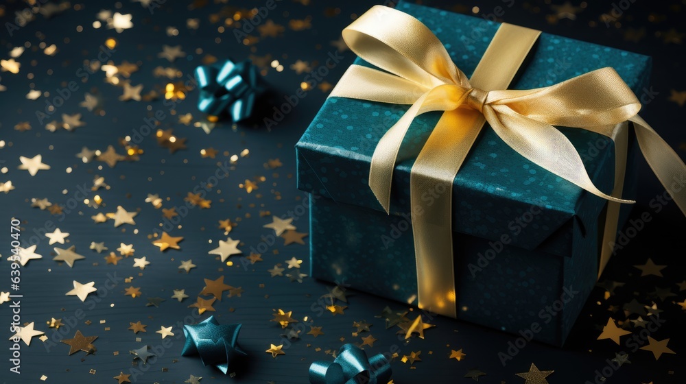 Merry christmas and happy new year. Festive background with gift boxes. Holiday surprise box. generative ai Merry christmas and happy new year. Festive background with gift boxes. Holiday surprise box. generative ai