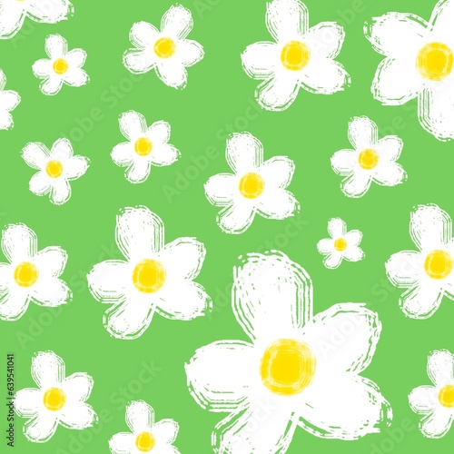 seamless pattern with camomiles