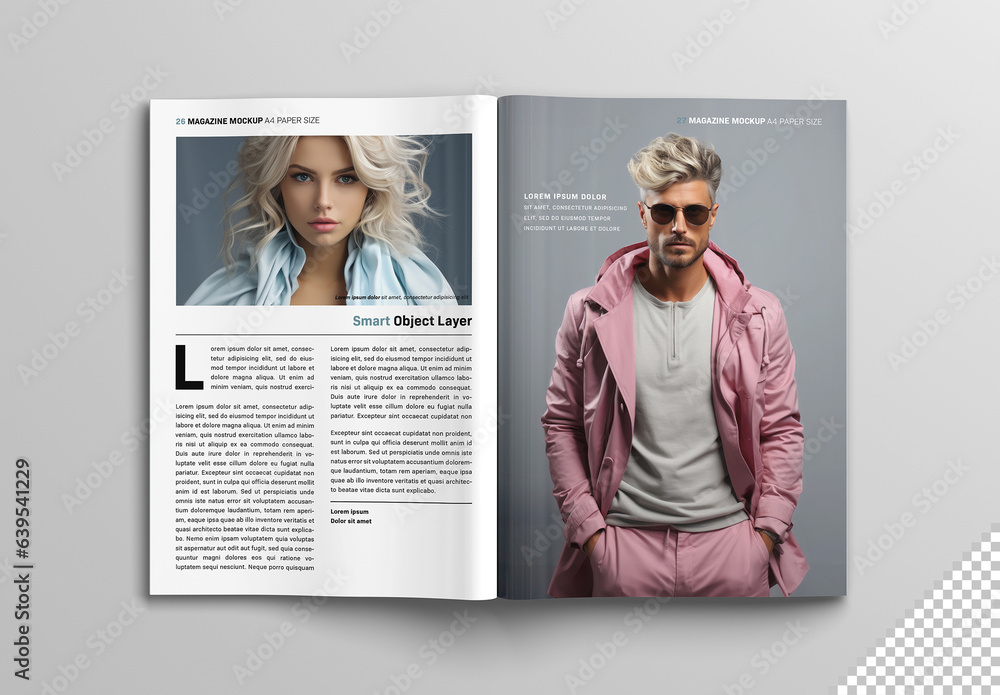 Open Magazine Mockup Isolated on White Background Stock Template ...