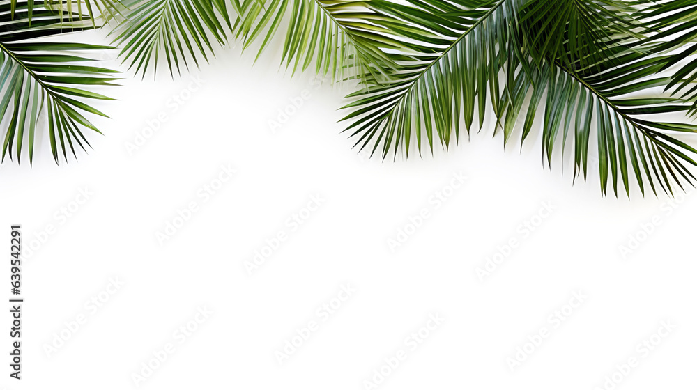 Palm tree banner isolated on white background Palm tree banner isolated on white background