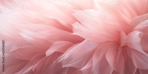 Artistic full-frame background showcasing the delicate details of a pink tulle ballet tutu fabric in a close-up view.