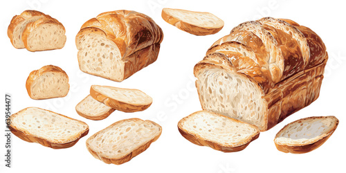 watercolor bread clipart for graphic resources