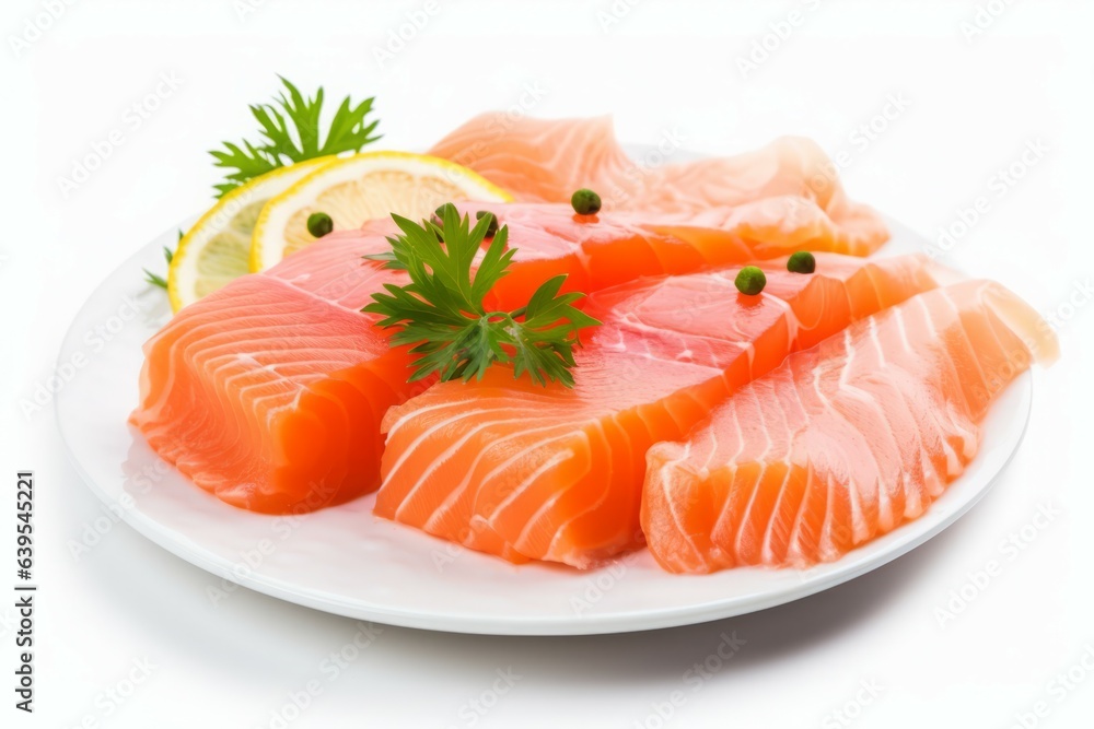 Delicious salmon sashimi. Generate Ai