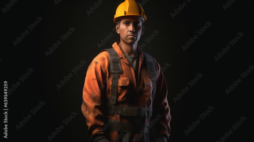 A strong and capable construction worker captured in a portrait. A strong and capable construction worker captured in a portrait.