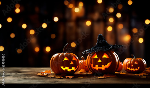 Halloween mockup decoracion calabaza - Promocion otoño negocio - Octubre halloween plantilla mockup
