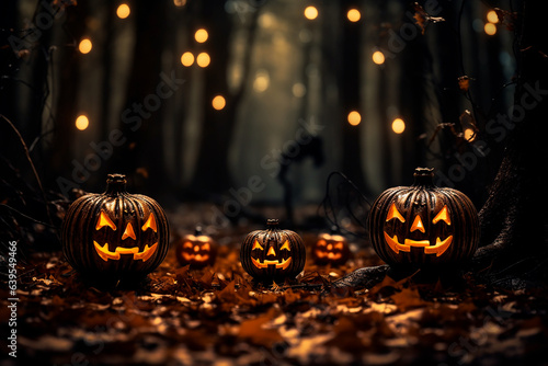Halloween mockup decoracion calabaza - Promocion otoño negocio - Octubre halloween plantilla mockup photo