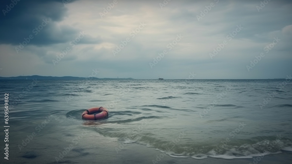 lifebuoy on the sea