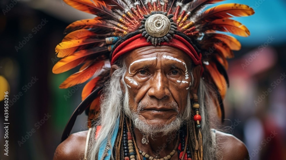 Portrait of a native american man Portrait of a native american man