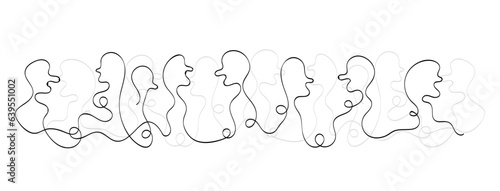 gente, persone, linea continua, stilizzato, semplice, 