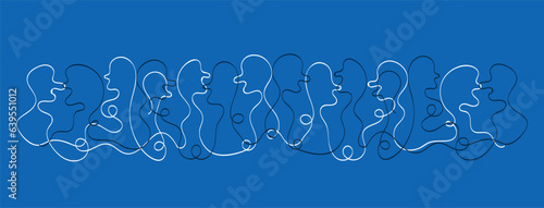 gente, persone, linea continua, stilizzato, semplice, 