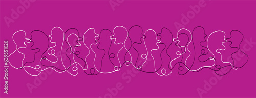gente, persone, linea continua, stilizzato, semplice, 