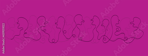 gente, persone, linea continua, stilizzato, semplice, 
