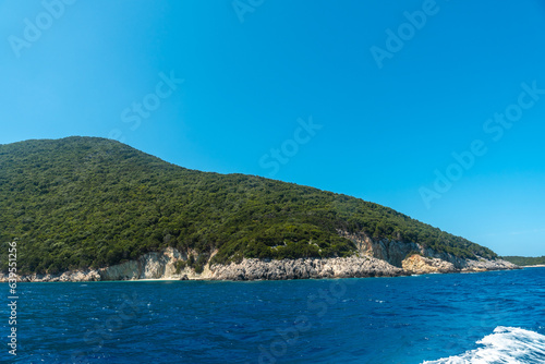 Green coast on the island of Kefalonia, Greece