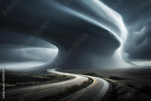 storm on the highway generated Ai.