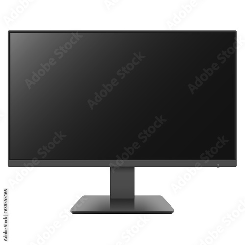 Realistic computer monitor, screen isolated on white background. Vector illustration