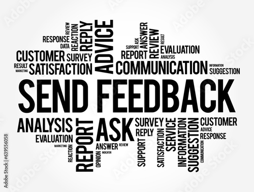Send Feedback text word cloud, concept background