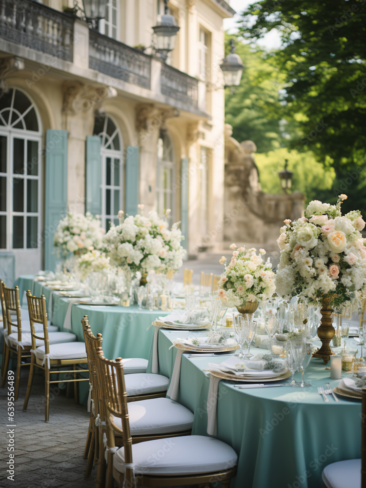 wedding, in the style of light green and light emerald, light turquoise and gold, light teal and gold, mediterranean landscapes wedding, in the style of light green and light emerald, light turquoise and gold, light teal and gold, mediterranean landscapes