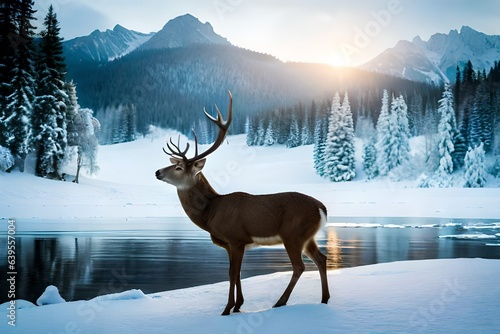 deer in winter © Haji_Arts