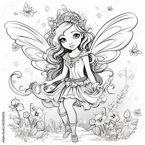 Beautiful Winged Fairy on a Fantastic Background
