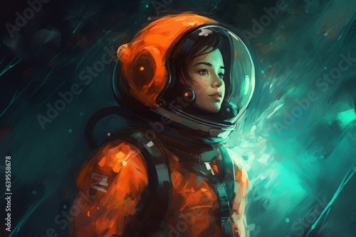 Woman astronaut. Generate Ai