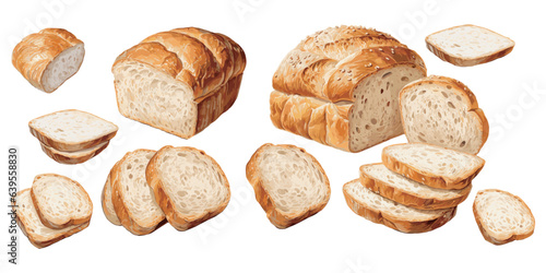 watercolor bread clipart for graphic resources