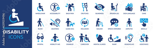 Tableau sur toile Disability icon set