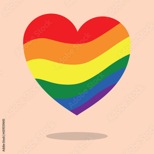 lgbt heart, rainbow, vector, community icon, same-sex love