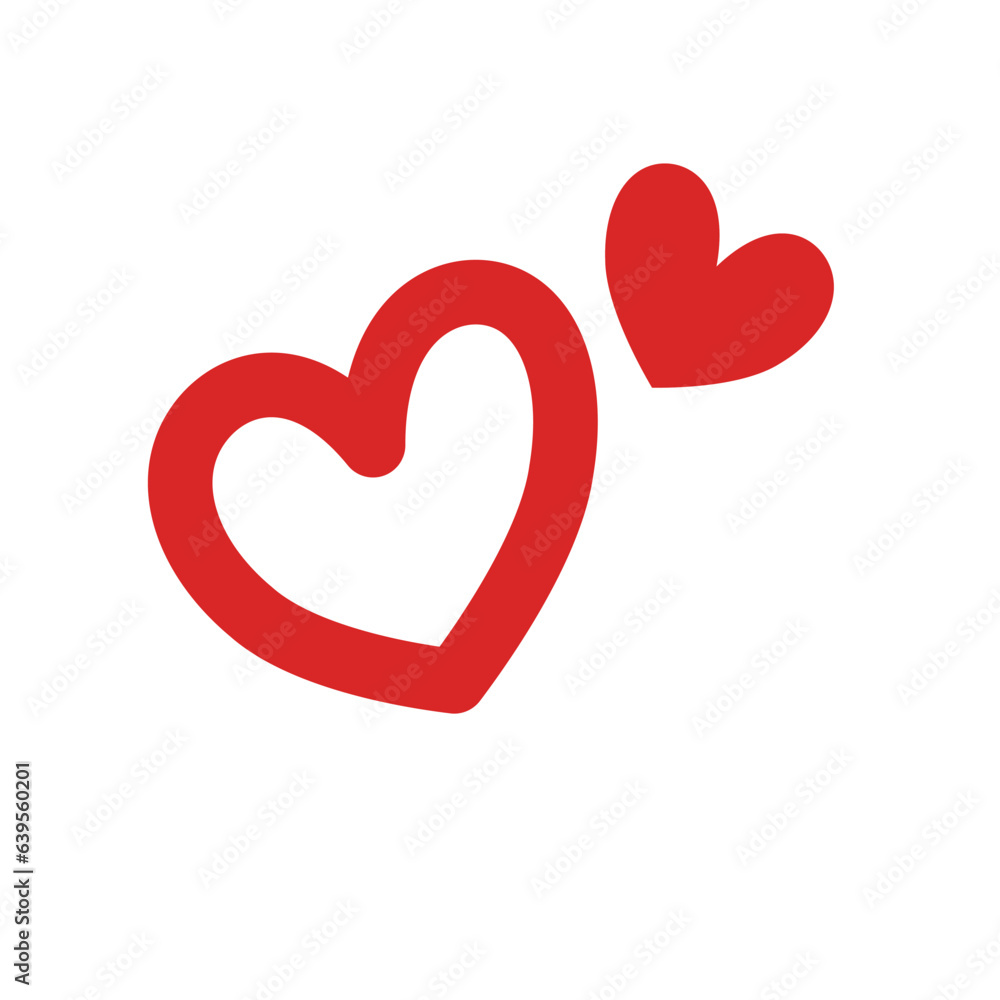 red heart isolated on white valentines 
