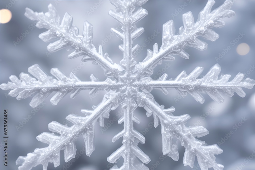 Macro snowflake. AI generated illustration Macro snowflake. AI generated illustration