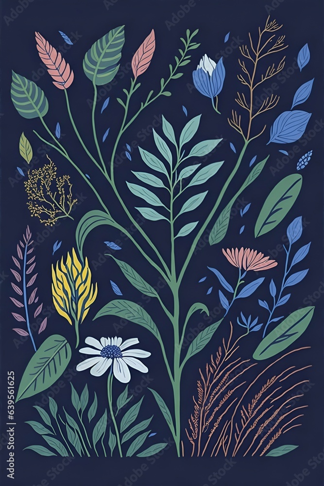 Wildflowers. AI generated illustration Wildflowers. AI generated illustration