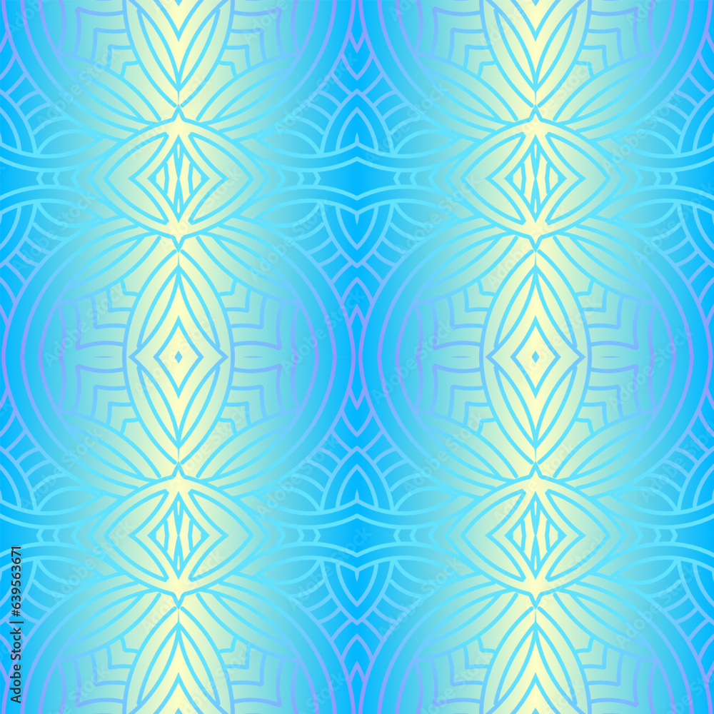 Seamless design vector Beauty flower line art batik ethnic dayak borneo pattern with colourful gradient Seamless design vector Beauty flower line art batik ethnic dayak borneo pattern with colourful gradient