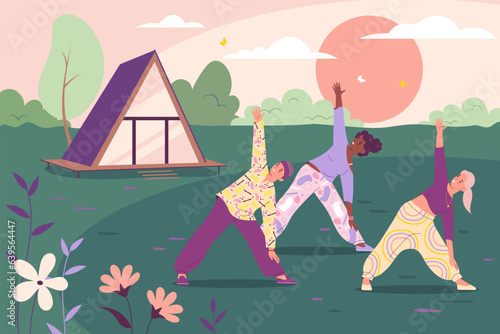 Retreat Flat Illustration