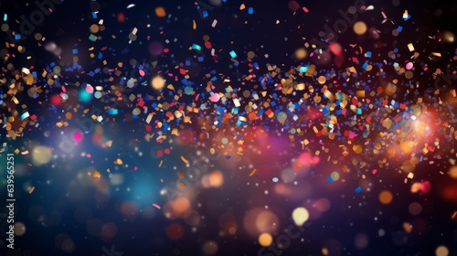 Photo of a vibrant burst of confetti against a dark backdrop