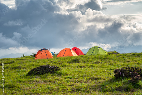 camping in the mountains