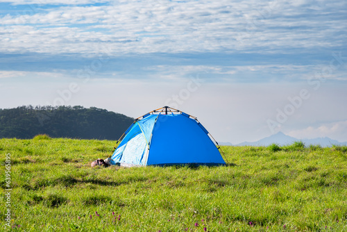 camping in the mountains